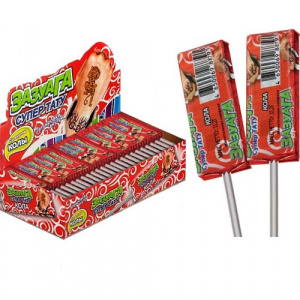 Жевательная конфета Зазуага с татуировкой на палочке Кола 11,2г