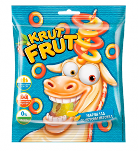 Жевательный мармелад Krutfrut колечки со вкусом персика 70г