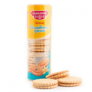 Печенье затяжное со сливочным кремом Яшкино 190г
