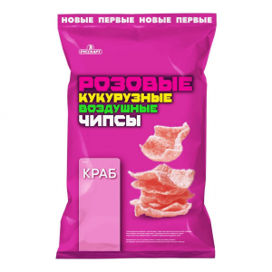 Чипсы кукурузные Розовые с крабом 70гр