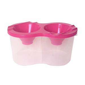 Стакан непроливайка двойной, с держателем для кистей Пчелка 1шт