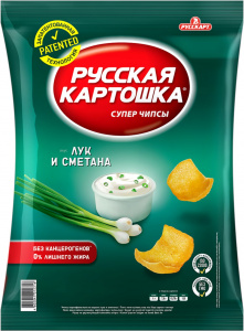 Чипсы Русская картошка картофельные со вкусом сметаны и лука 50 гр.