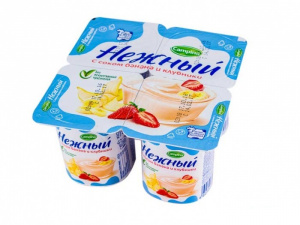 Йогурт Нежный с соком банан, клубника 1,2% 100г