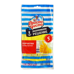 Перчатки хозяйственные Просто Чисто Коттон Клаб - Размер S