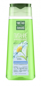 Шампунь Чистая линия для сухих и поврежденных волос, восстанавливающий фитотерапия, ромашка, 250мл