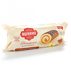 Рулет бисквитный с вареной сгущенкой Яшкино 200г