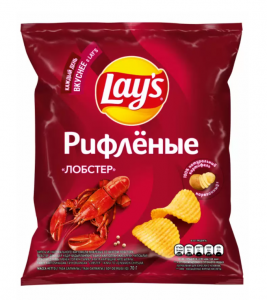 Чипсы Лейз Рифленый Лобстер 70гр