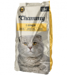Сухой корм полнорационный для кошек с курицей, Chammy, 1,9 кг