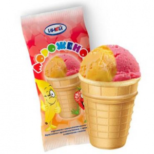 Мороженое Банан-Клубника Иней 75г ваф/ст