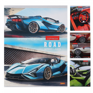 Тетрадь 36л клетка Проф-Пресс Роскошные гиперкары 36-0106 (вт блок) 4 вида