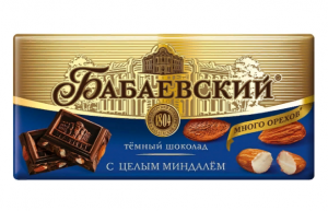 Шоколад темный Бабаевский с цельным миндалем 90г