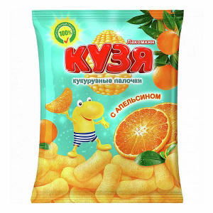 Кукурузные палочки Кузя с апельсином 100г 