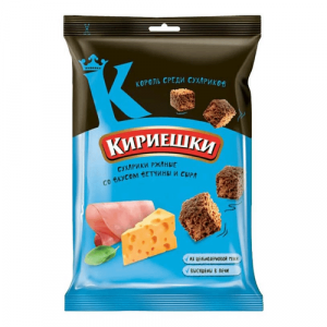 Сухарики  Кириешки ржаные ветчина с сыром 100г