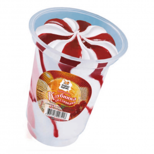 Мороженое Бодрая корова Клубника 185гр.пл/ст