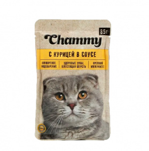 Корм для кошек Chammy с курицей в соусе, 85г