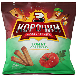 Сухарики Три корочки томат с зеленью 100г