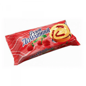 Рулет бисквитный Домашний клубника 150г