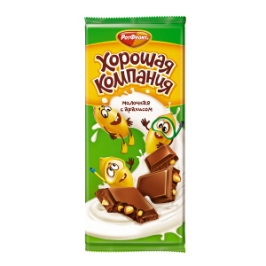 Плитка кондитерская молочная с арахисом Рот фронт 80гр