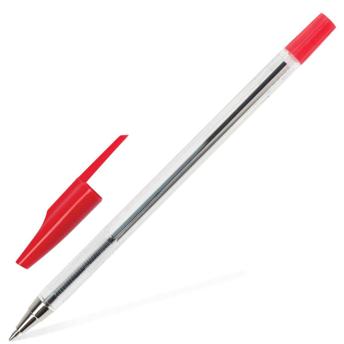 Ручка шариковая проз корпус с красным стержнем Beifa