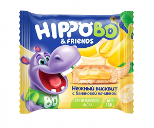 Пирожное бисквитное с банановой начинкой HippoBo 32г