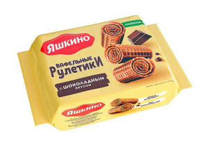 Вафельные рулетики Яшкино с шоколад вкусом 160г