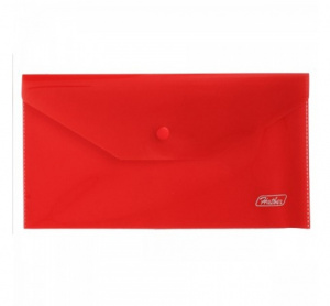 Папка-конверт на кноп А-6 (120*220мм) 0,18мм красная АКк6 00003 п/прозр