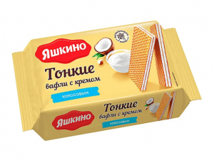 Вафли тонкие Яшкино кокосовый крем, 144г
