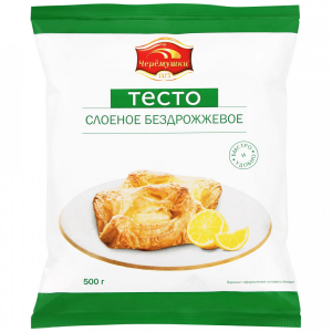 Тесто замороженное Черемушки слоеное бездрожжевое 500г