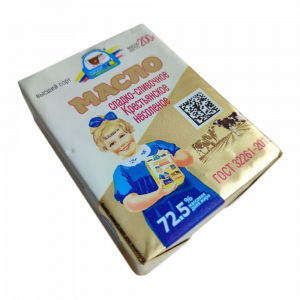 Масло сладко-сливочное Крестьянское несоленое МКС 72,5% 200г