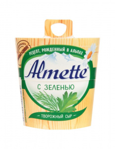 Сыр творожный c зеленью Альметте 60% 150г