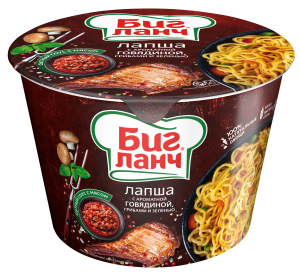 Лапша б/п Биг Ланч с говядиной в остром соусе 90г