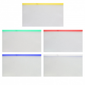 Папка на молнии А6 прозрачная KLERK в ассортименте