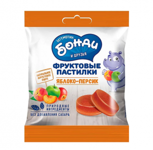 Фруктовые пастилки Бонди Яблоко-Персик 30г