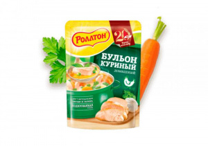 Бульон домашний йодированный куриный б/п Роллтон пакет 90г