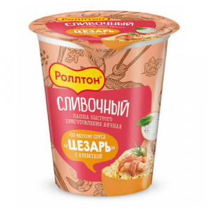 Лапша яичная б/п  Роллтон Цезарь с креветкой стакан 70г