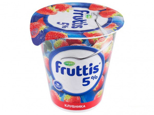 Йогурт Фруттис сливочное лакомство клубника 5% 290г