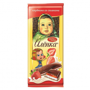 Шоколад Аленка с начинкой клубника со сливками 87гр