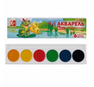 Акварель Луч Zоо 6цветов без кисти картонная коробка