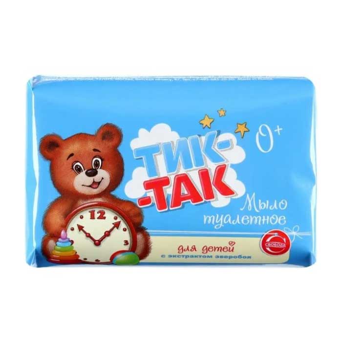 Мыло Свобода Тик-Так туалетное для детей с 0 месяцев с экстрактом зверобоя для нежной и чувствительн