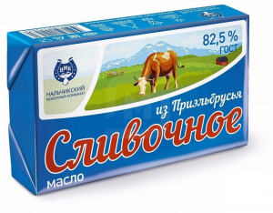 Масло "Сливочное из Приэльбрусья" 82,5%, фольга, 380г