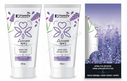 Подарочный набор Долина грез для женщин(гель для душа+крем для рук) 1шт
