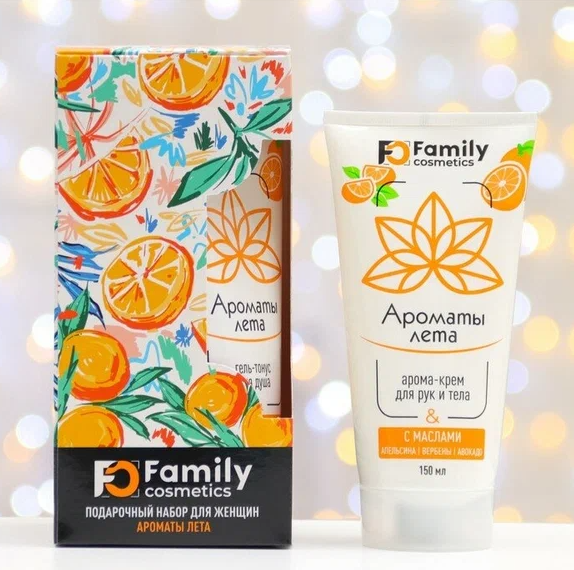Подарочный набор Ароматы лета для женщин(гель для душа+крем для рук) 1шт