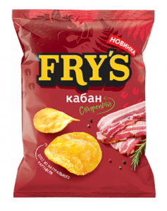 Чипсы из натурального картофеля рифленые FRY'S вкус Бекон м/у 70г