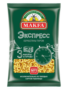 Макароны Рожки экспресс обработанные паром Макфа 400г