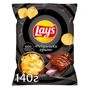 Чипсы Лейс Ребрышки гриль, 140г