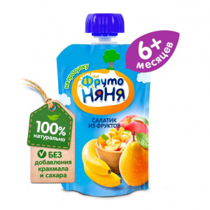 Пюре Фруто Няня (салатик из фруктов) 90гр м/у