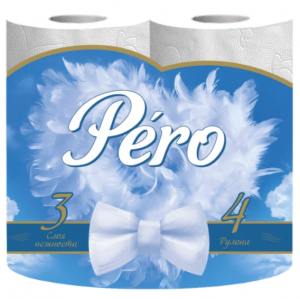 Туалетная бумага Pero белая 3-сл 4рулона