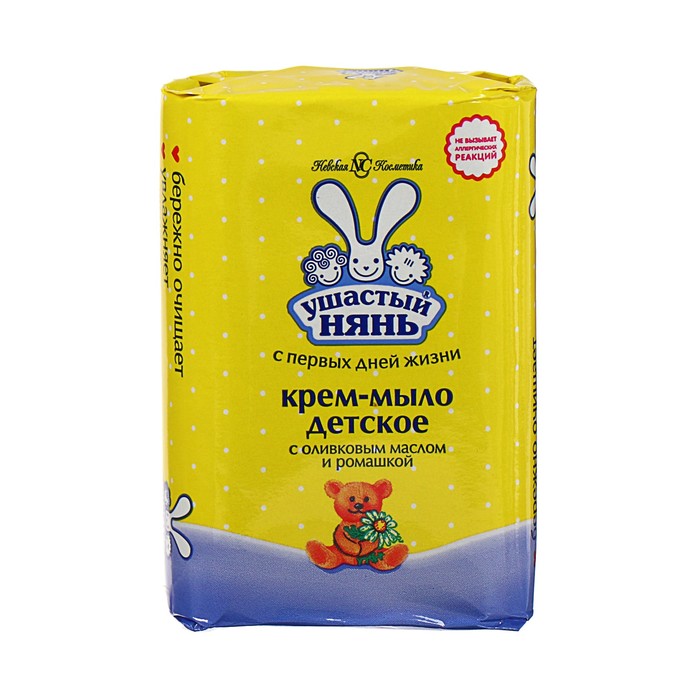 Крем-мыло Ушастый Нянь 90гр с оливковым маслом и ромашкой 
