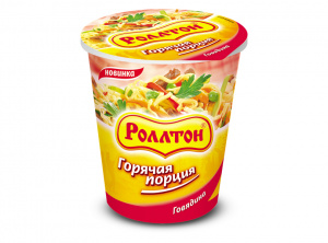 Лапша яичная б/п Роллтон с говядиной стакан 70г