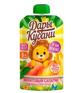 Пюре детское Дары Кубани Фруктовый салатик 90 г.